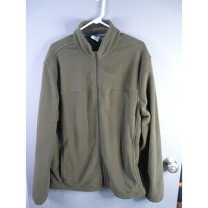 Starter Mens L Full Zip Mock Neck Olive Rich Fleece Jacket